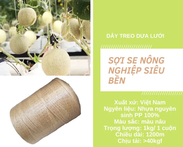 Sợi se nông nghiệp chuyên dụng dây treo thân quả dưa lưới siêu bền chắc -SE001, dây dùng treo thân, treo quả cho dưa lưới dưa lê. có thể tái sử dụng