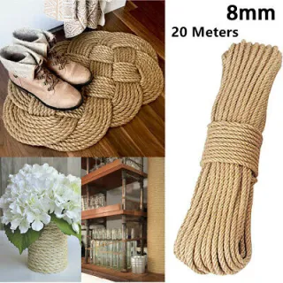 Size 8mm - cuộn 5 mét dây thừng trang trí, dây đay, day cói làm đồ handmade, thủ công, đồ cào móng mèo